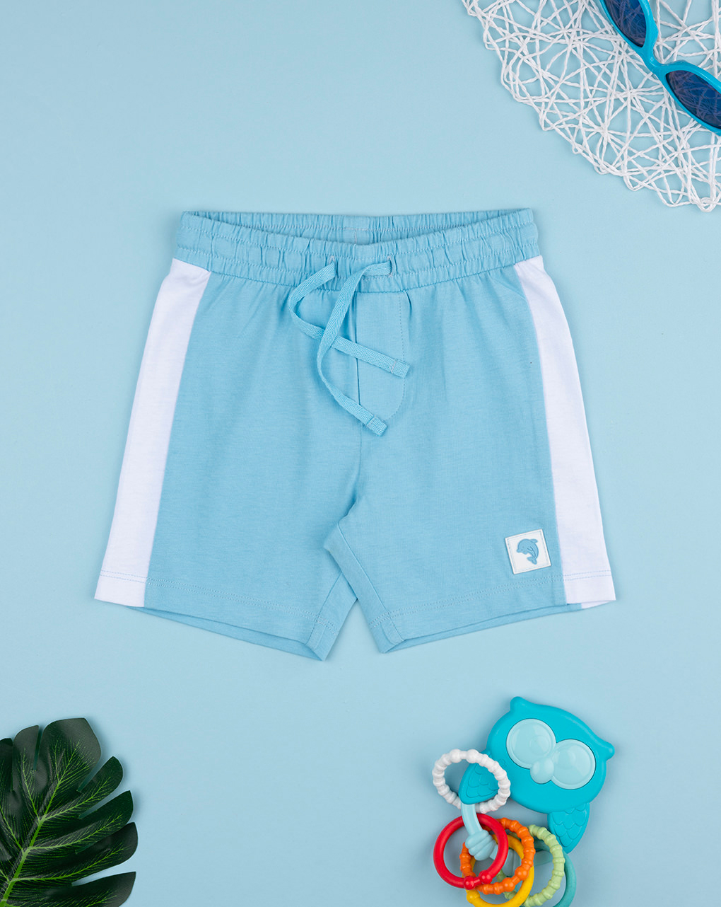 Shorts bimbo azzurro/bianco