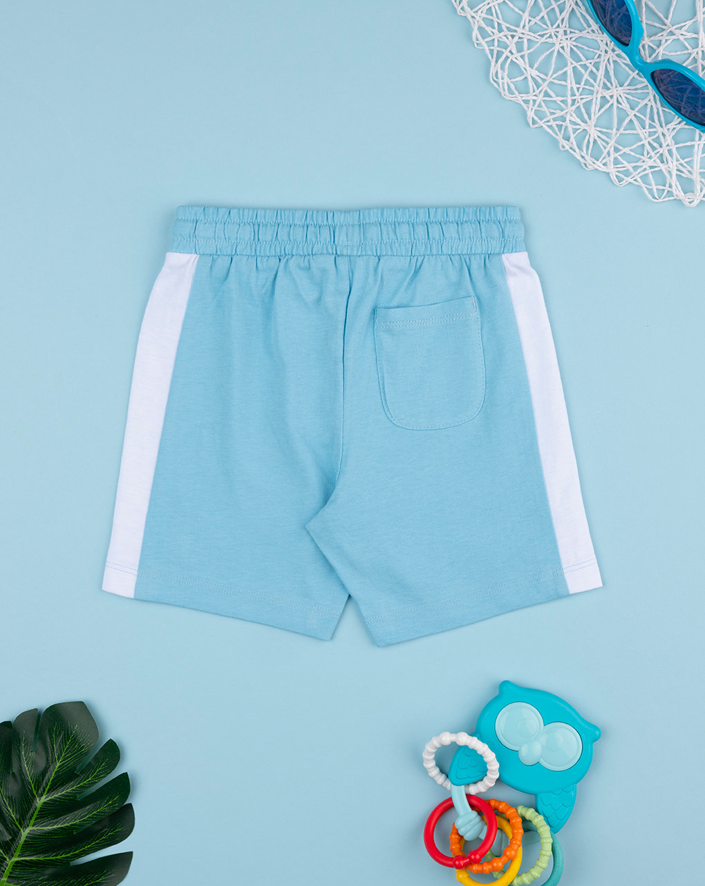 Shorts bimbo azzurro/bianco