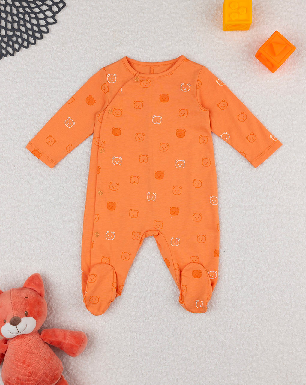 Tutina bimbo arancione orsetti allover