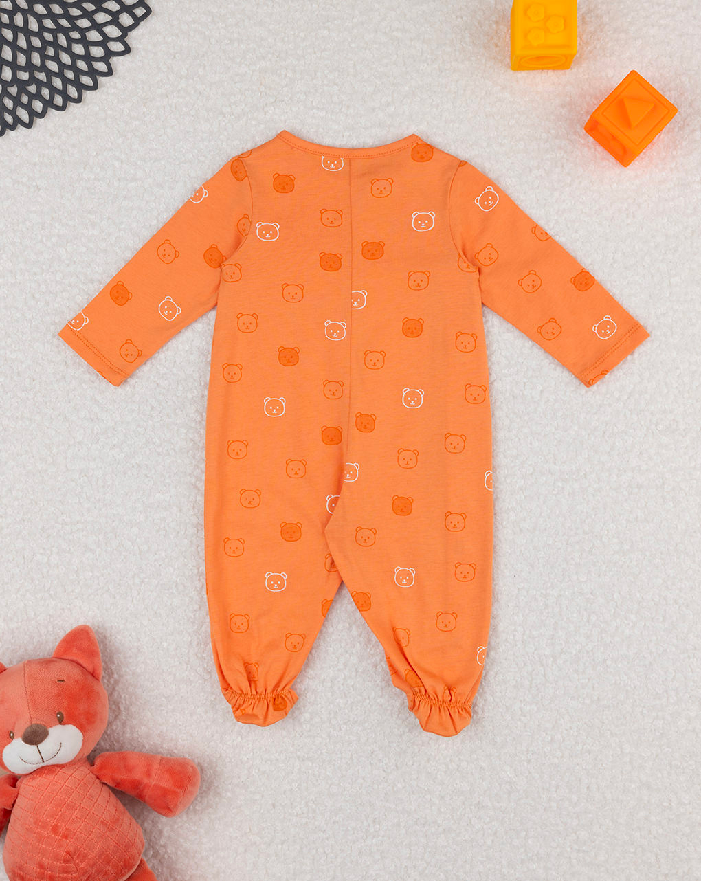 Tutina bimbo arancione orsetti allover