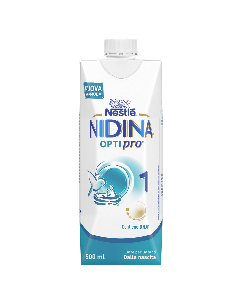 Nidina optipro 1 dalla nascita latte per lattanti in formato liquido brick da 500ml - nestlé