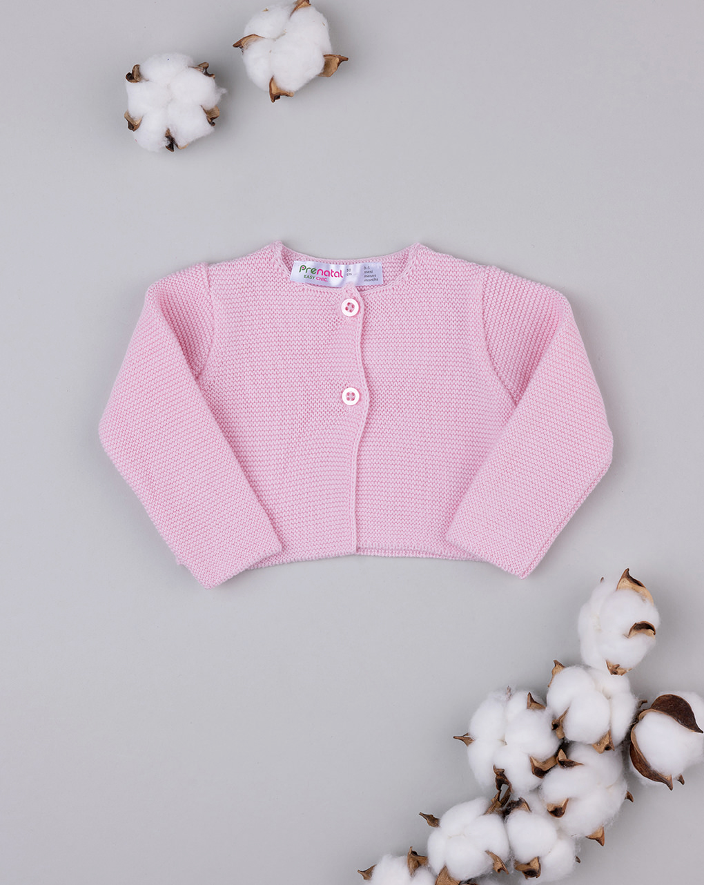 Cardigan in tricot rosa chiaro