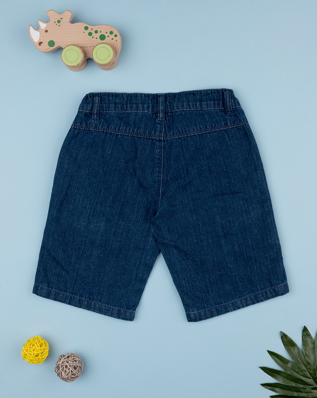 Bermuda bimbo blu denim con tasche