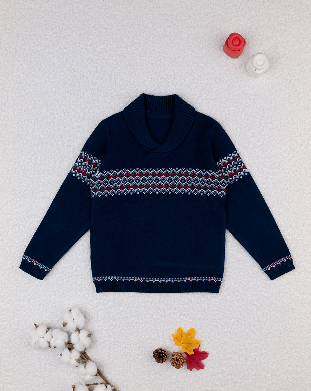 Maglia tricot blu bambino