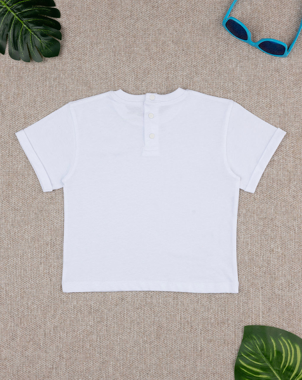 T-shirt bimbo bianca girocollo