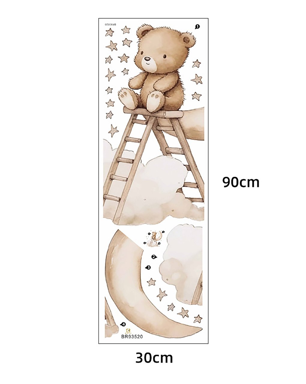Adesivo decorativo da parete - orsetto su scala -  autoadesivo - sipo