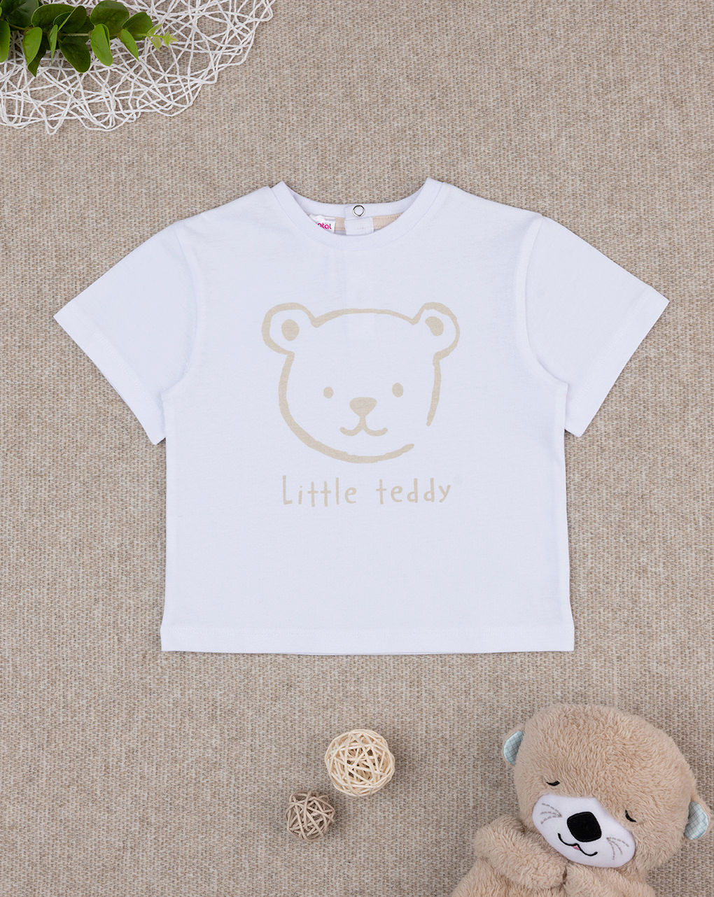 T-shirt bimbo orsetto bianca