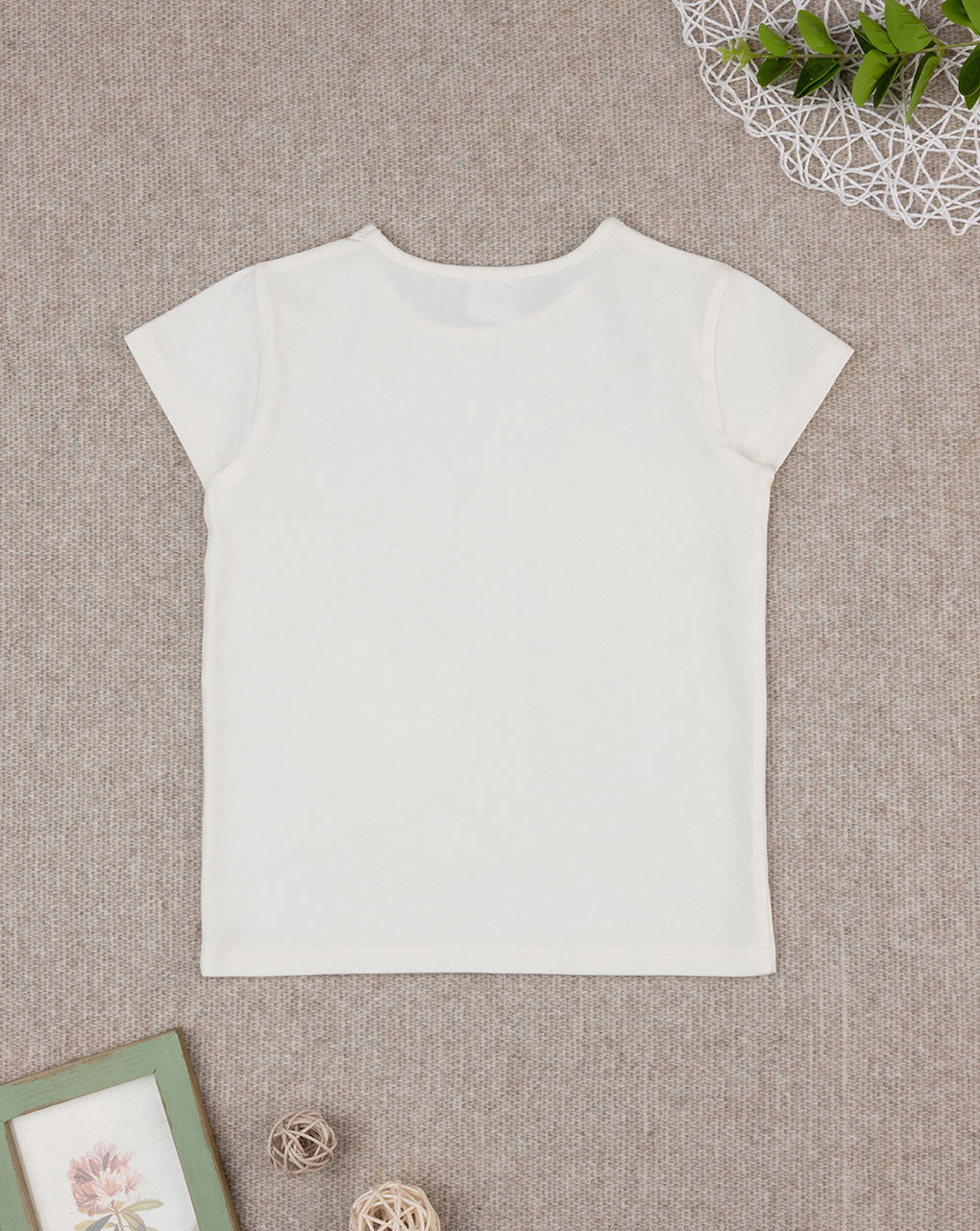 T-shirt bianca bimba fiori