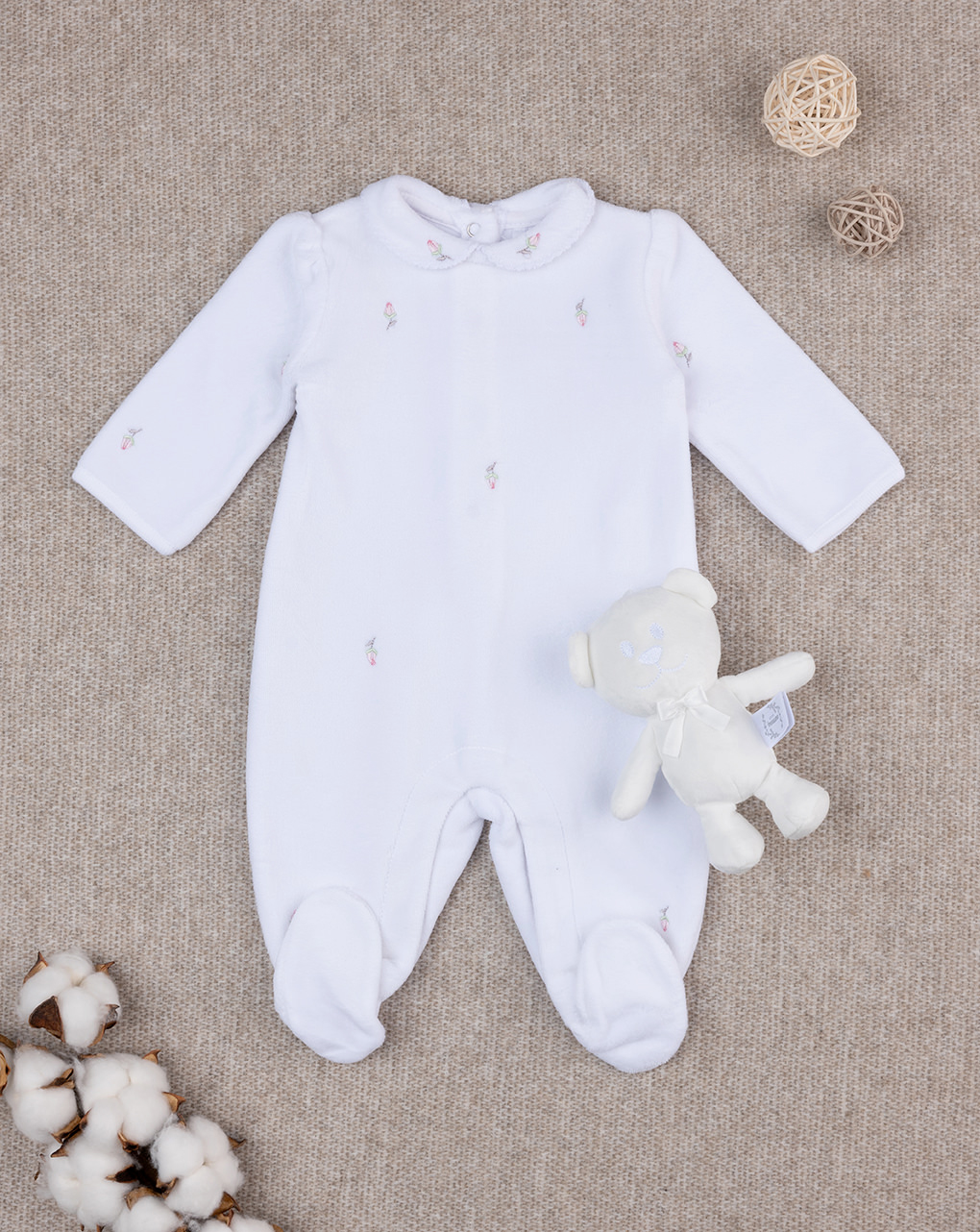 Tutina neonata bianca con orsetto omaggio