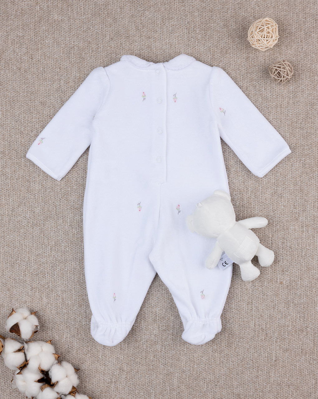 Tutina neonata bianca con orsetto omaggio