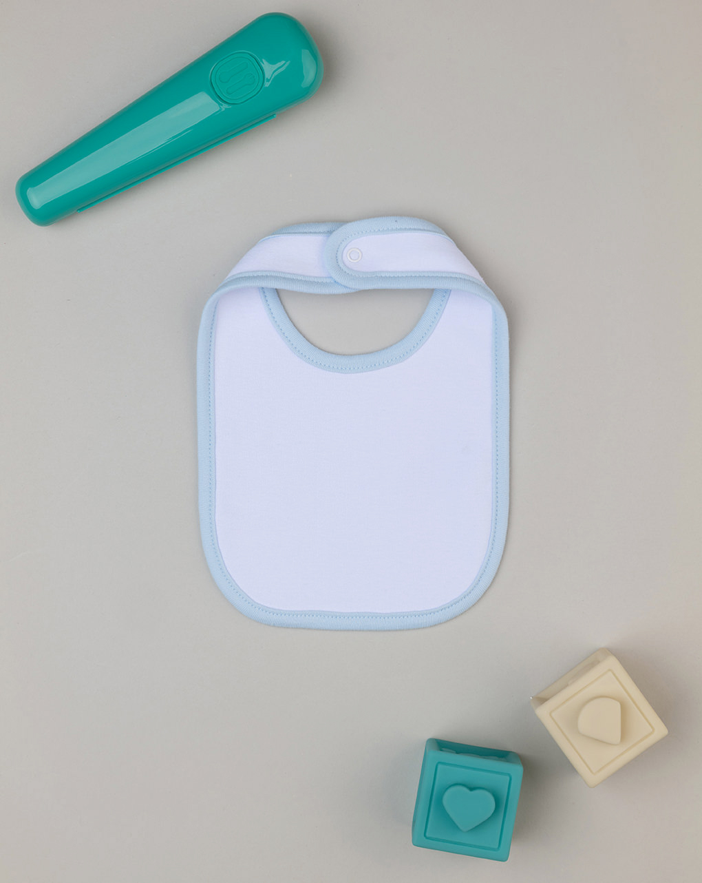 Bavaglino bimbo bianco/azzurro