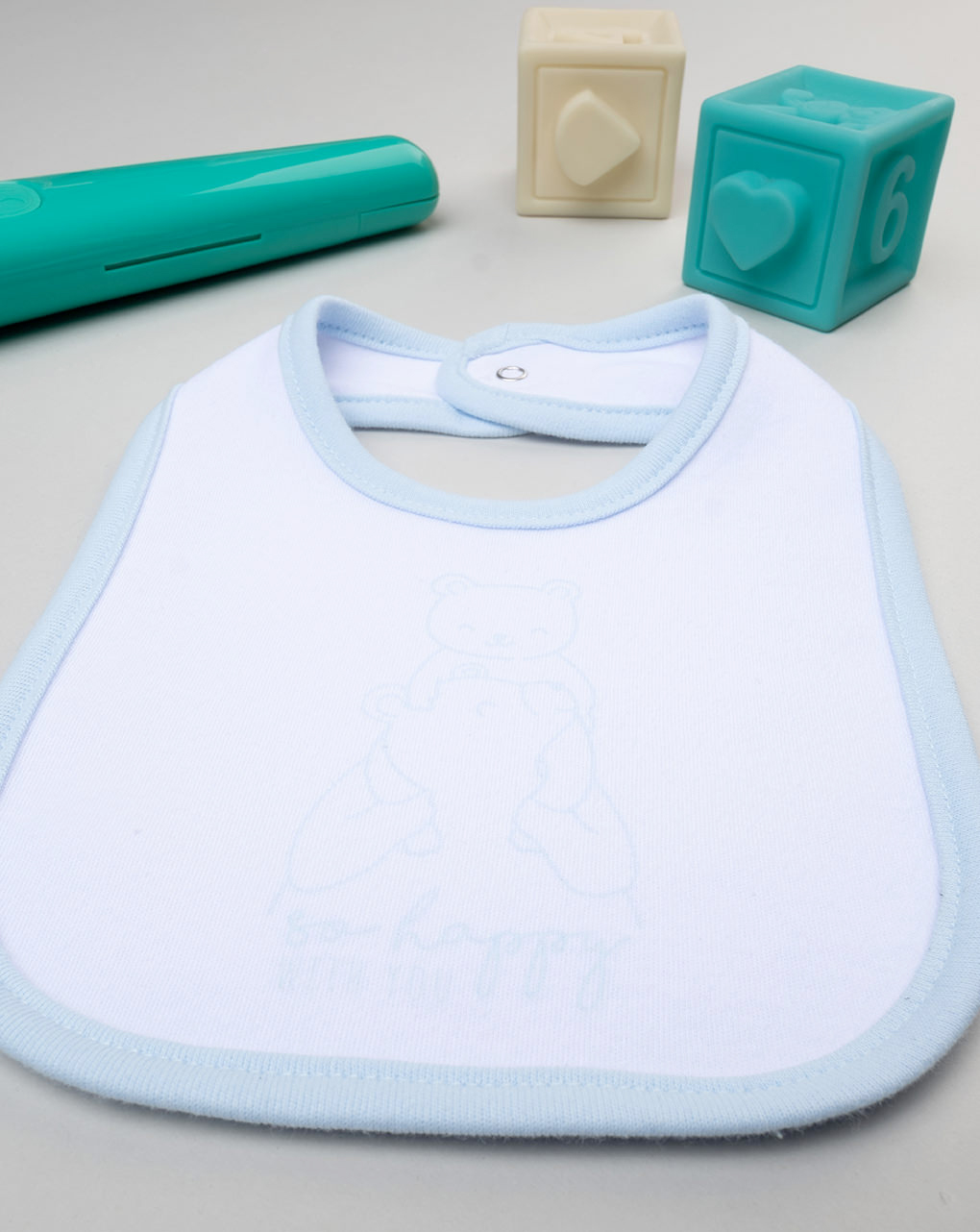 Bavaglino bimbo bianco/azzurro