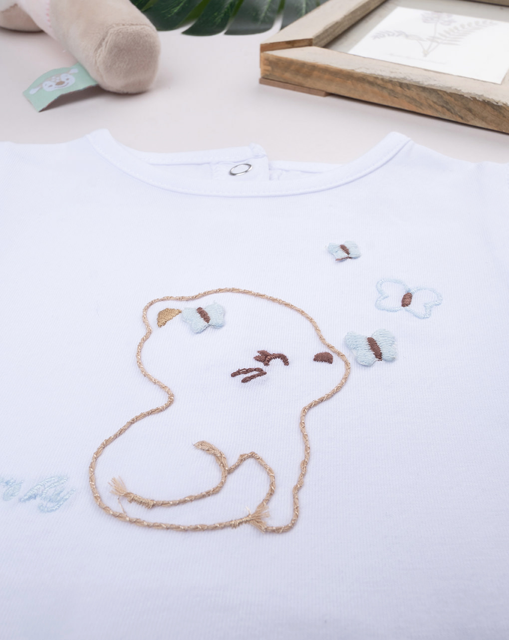 Pagliaccetto bimba bianco/marrone