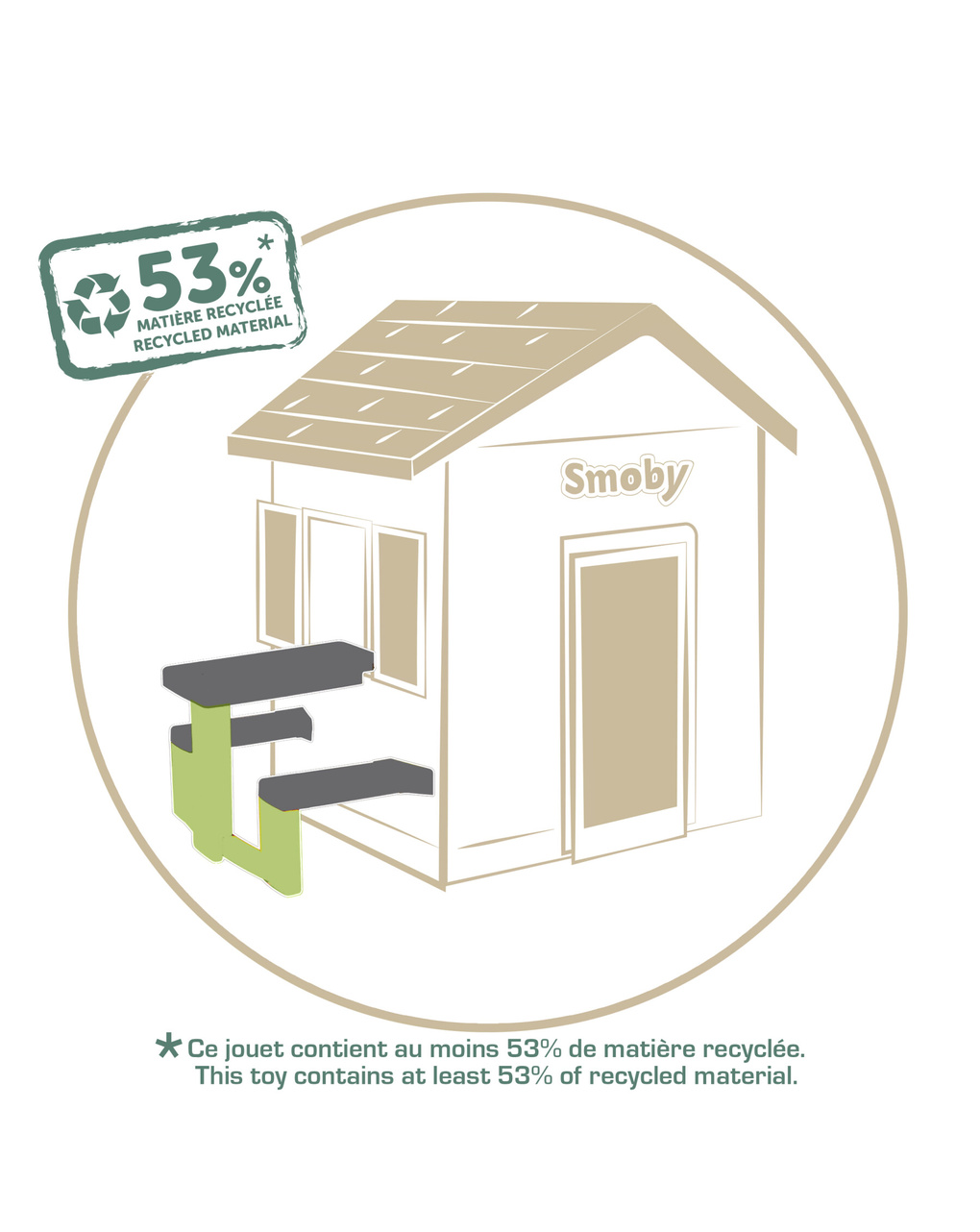 Smoby life tavolo da pic nic - accessori casette - 2+