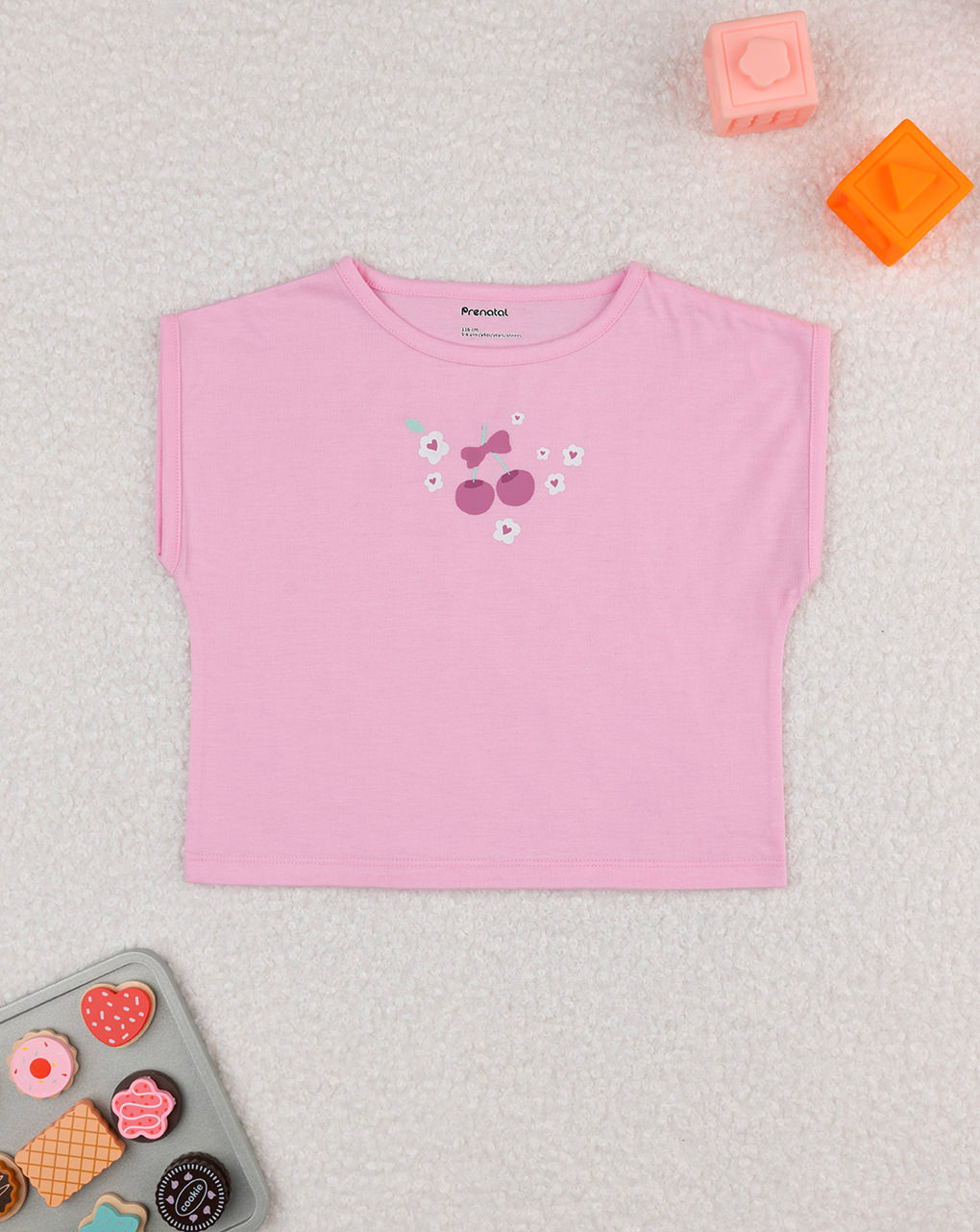 T-shirt bimba rosa ciliegie