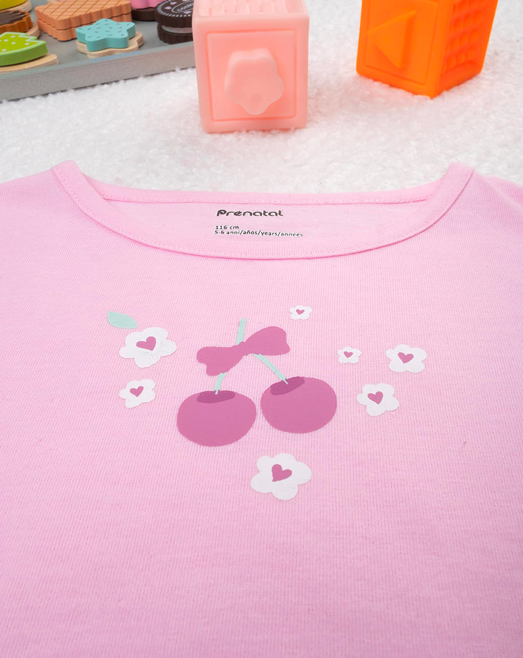 T-shirt bimba rosa ciliegie