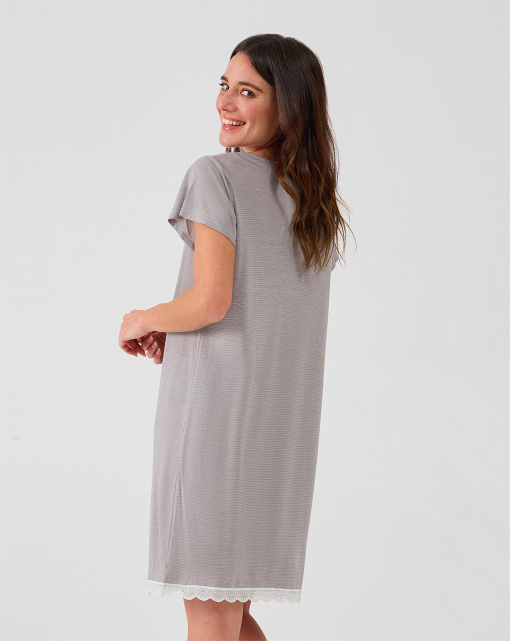 Camicia da notte premaman allattamento con pizzo