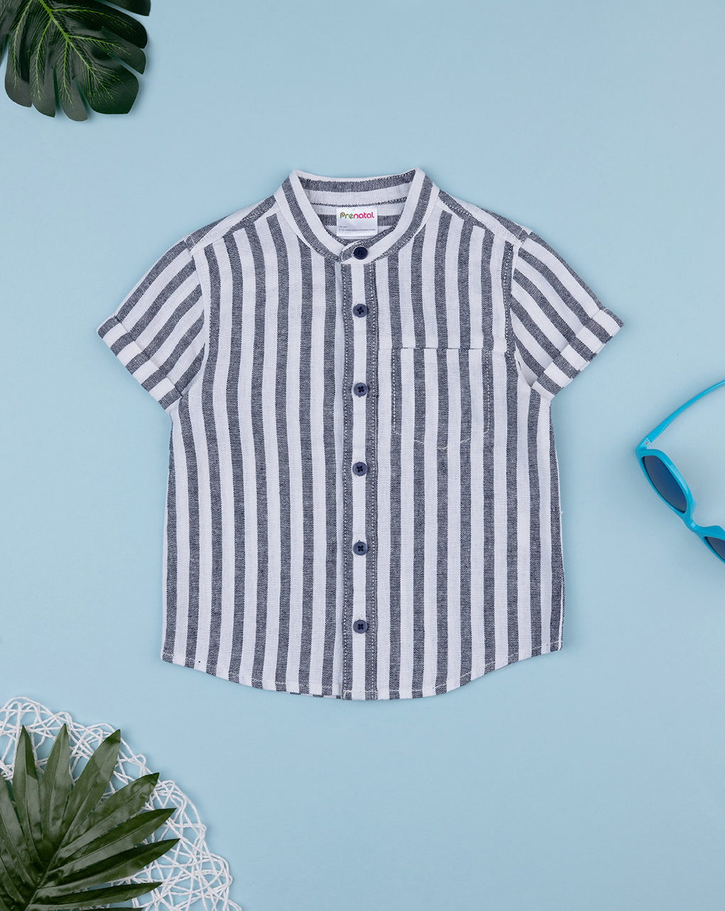 Camicia bimbo rigata blu