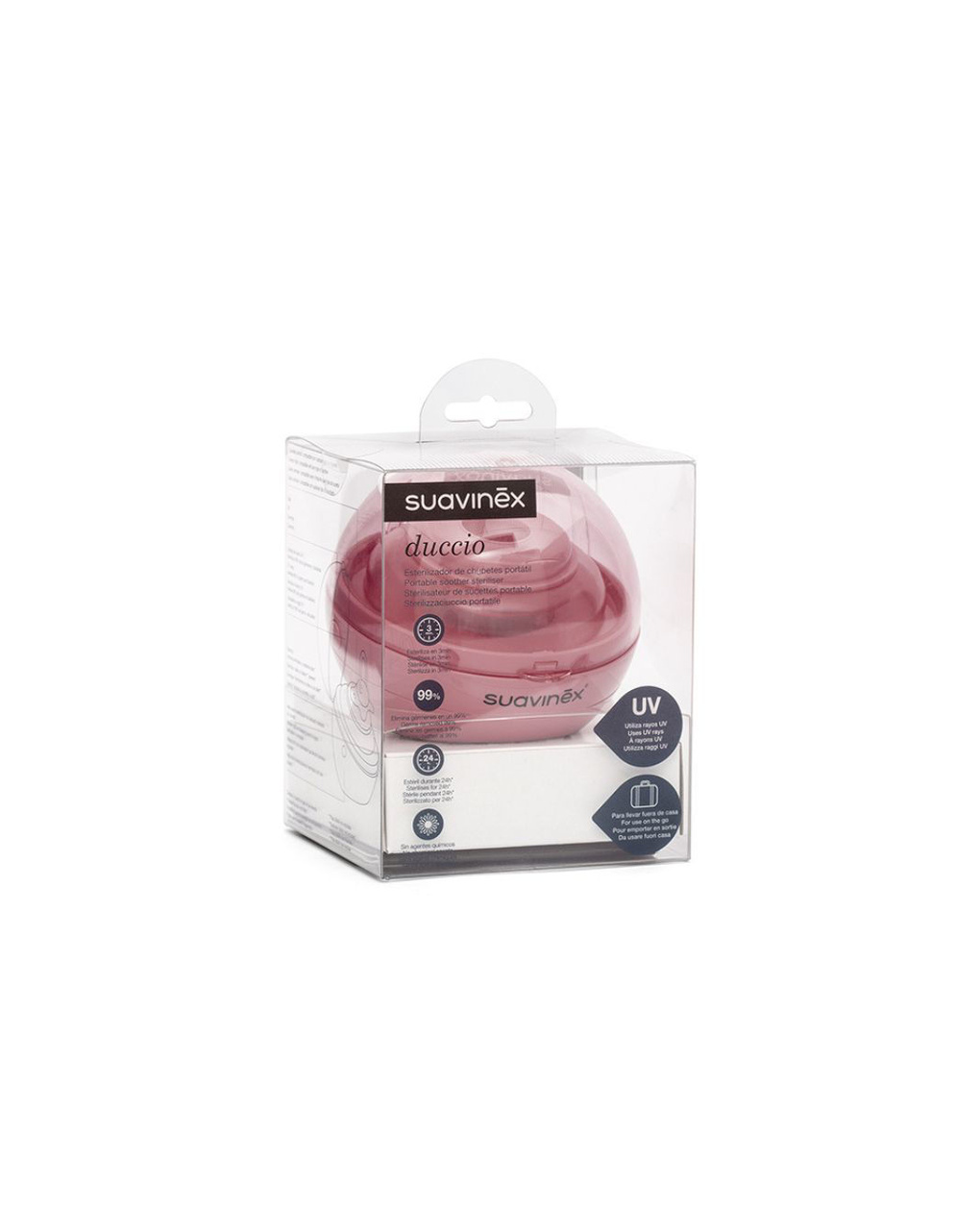 Sterilizzatore per ciuccio duccio lo sterilizzaciuccio rosa - suavinex