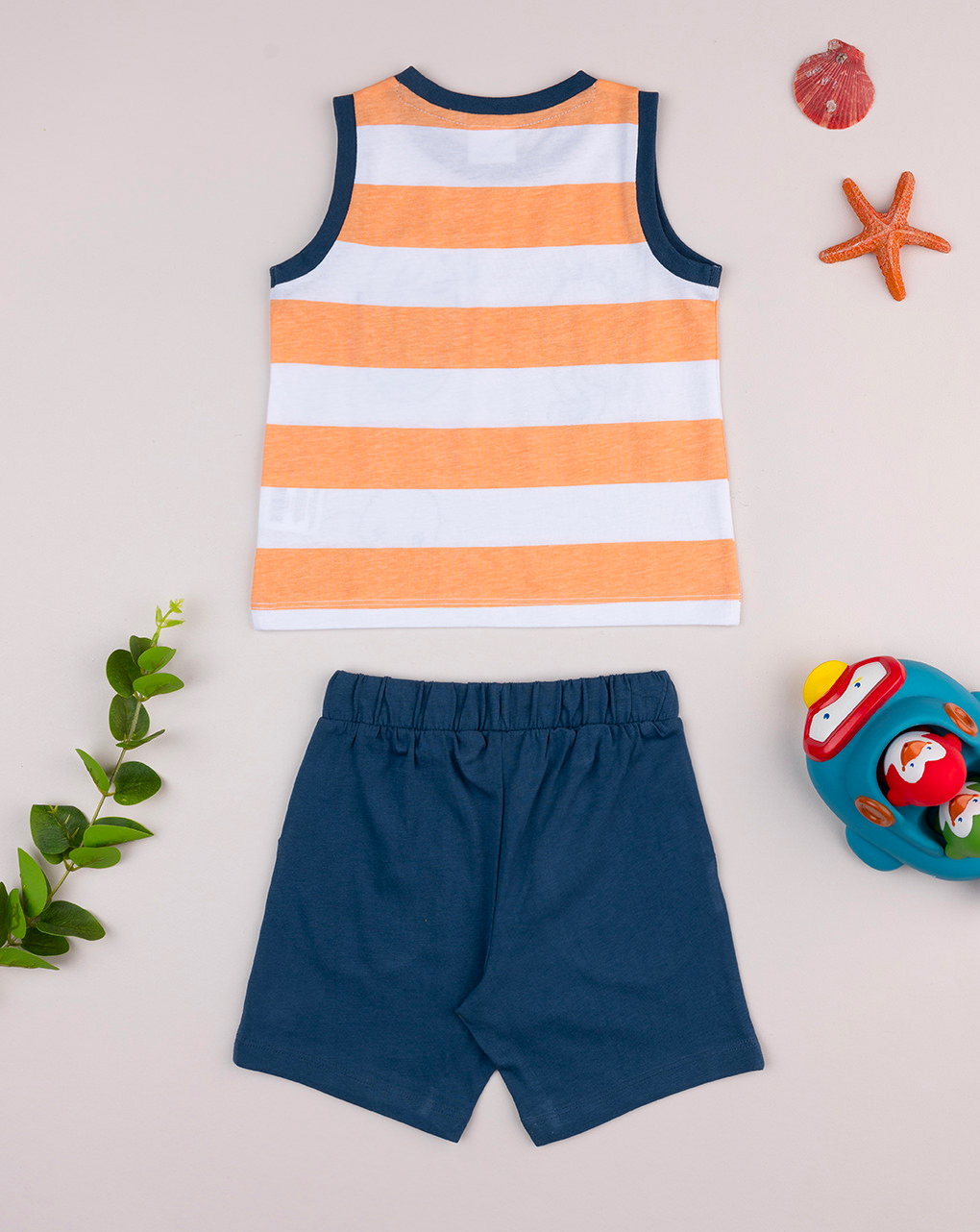 Completo bimbo arancione/blu