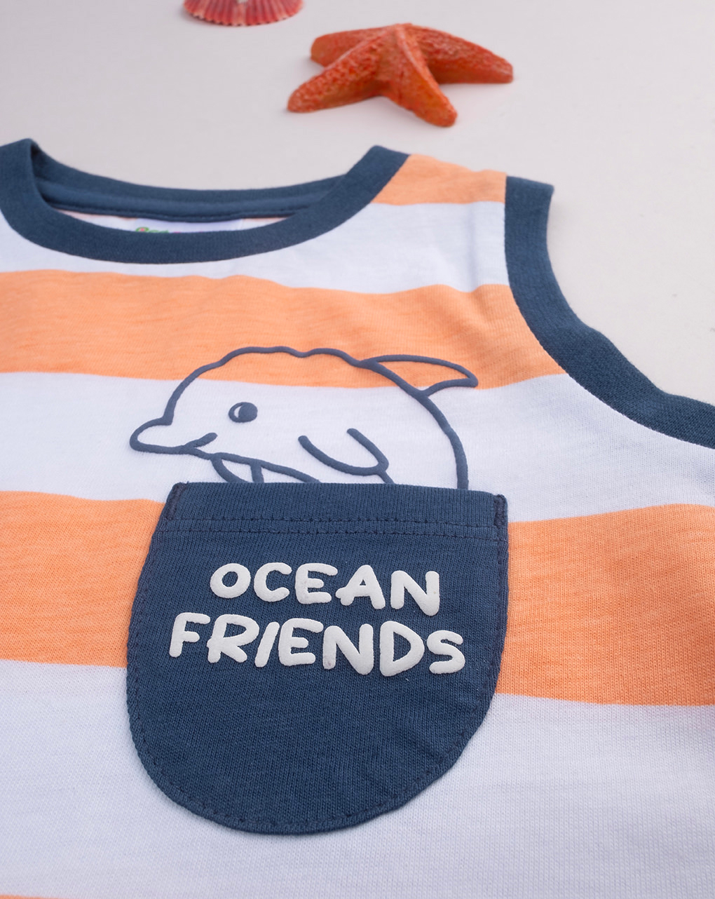 Completo bimbo arancione/blu