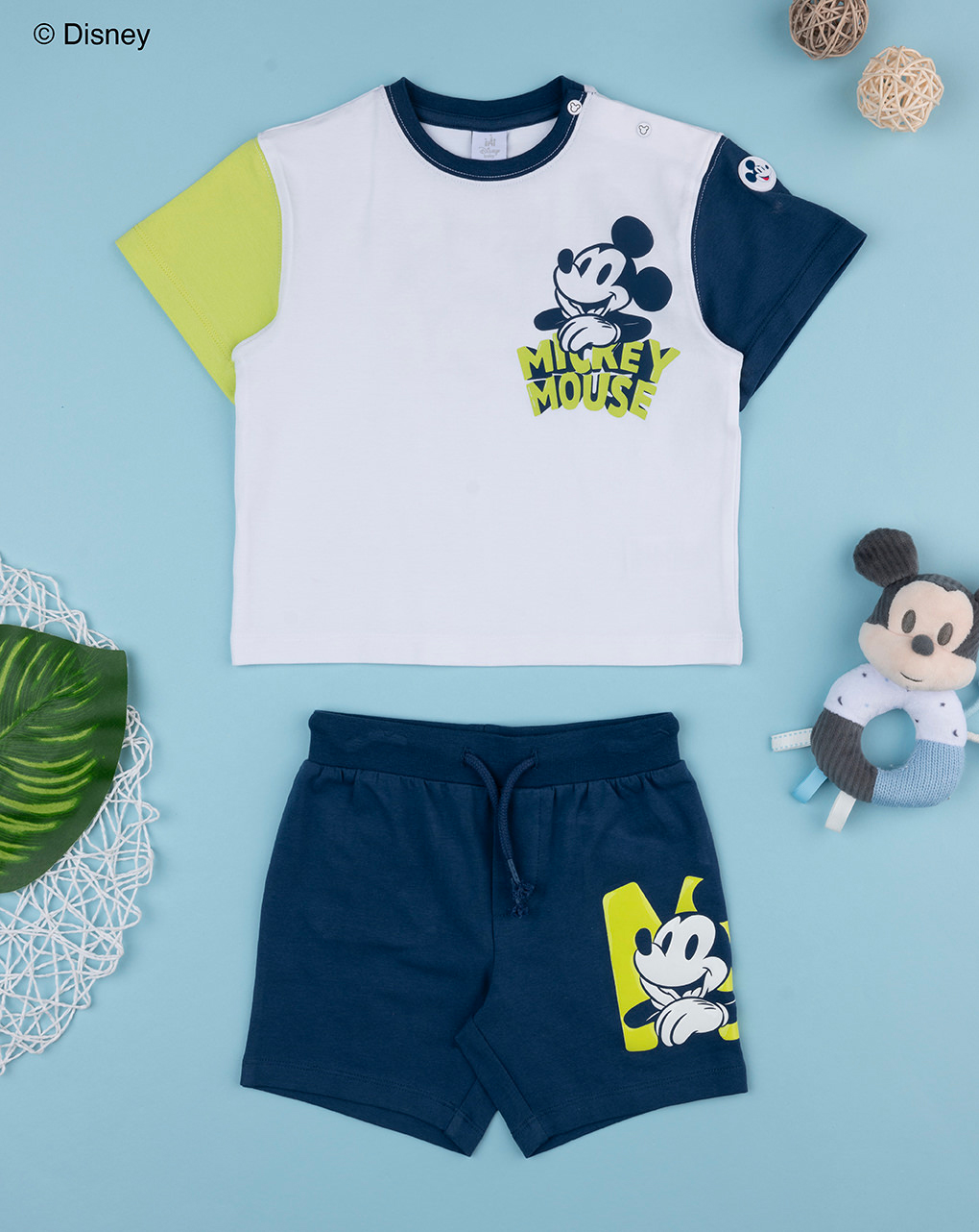 Completo bimbo mickey mouse bianco/blu