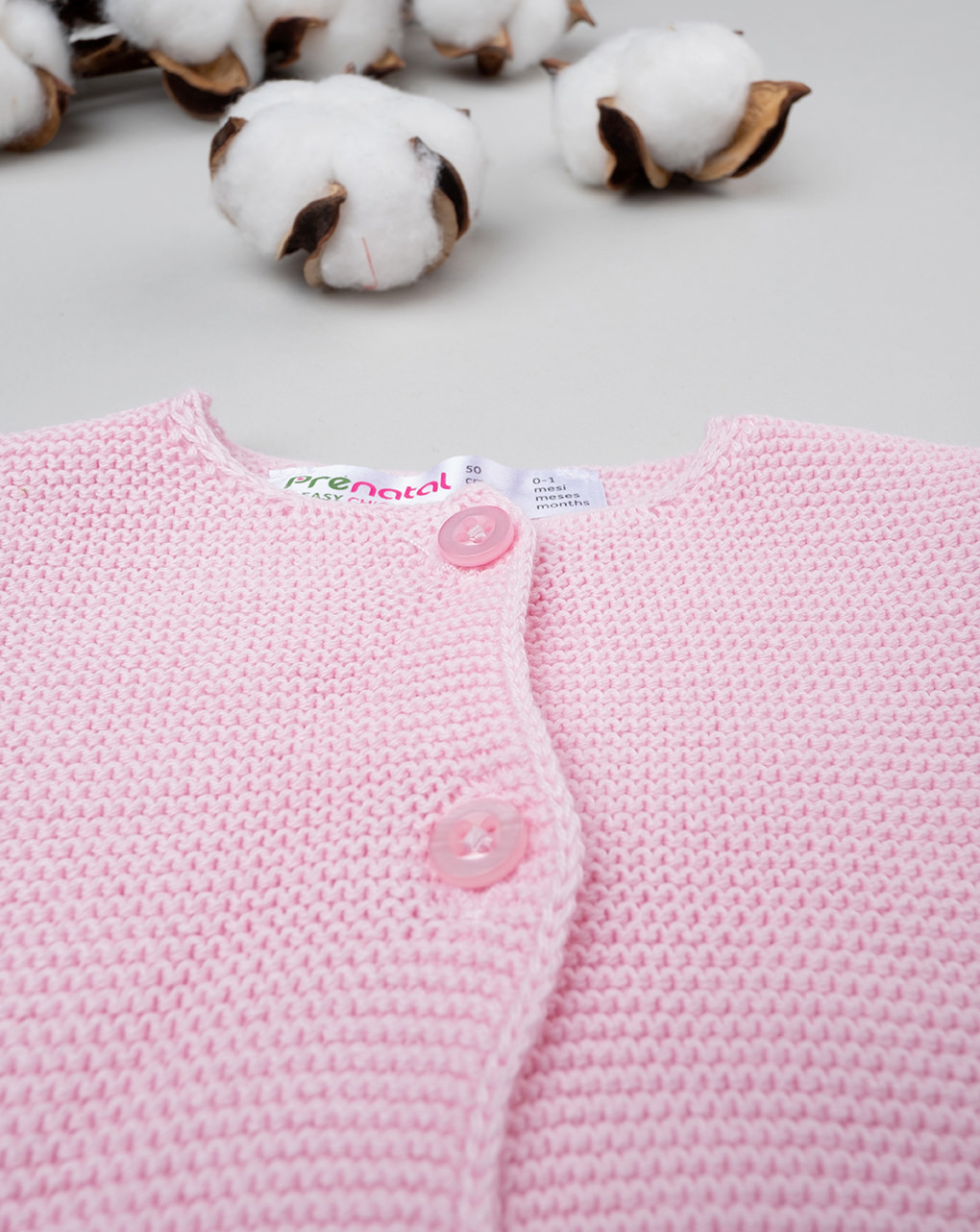 Cardigan in tricot rosa chiaro
