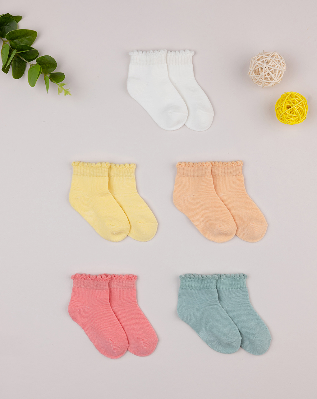 Pack 5 calze corte bimba multicolor
