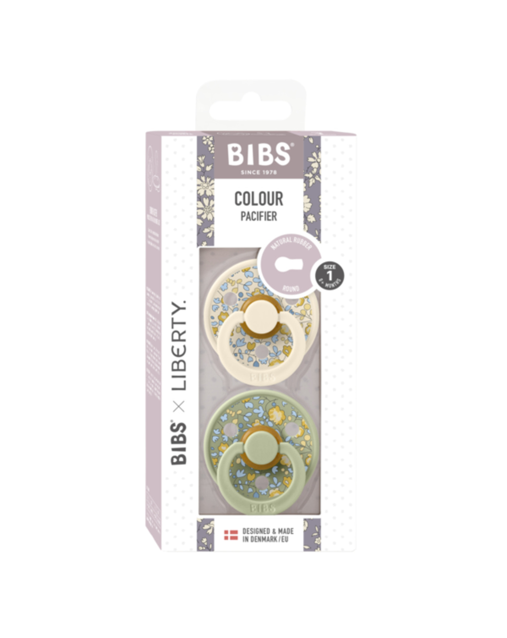 Bibs x liberty colour rotondo lattice avorio- salvia size 1 - bibs