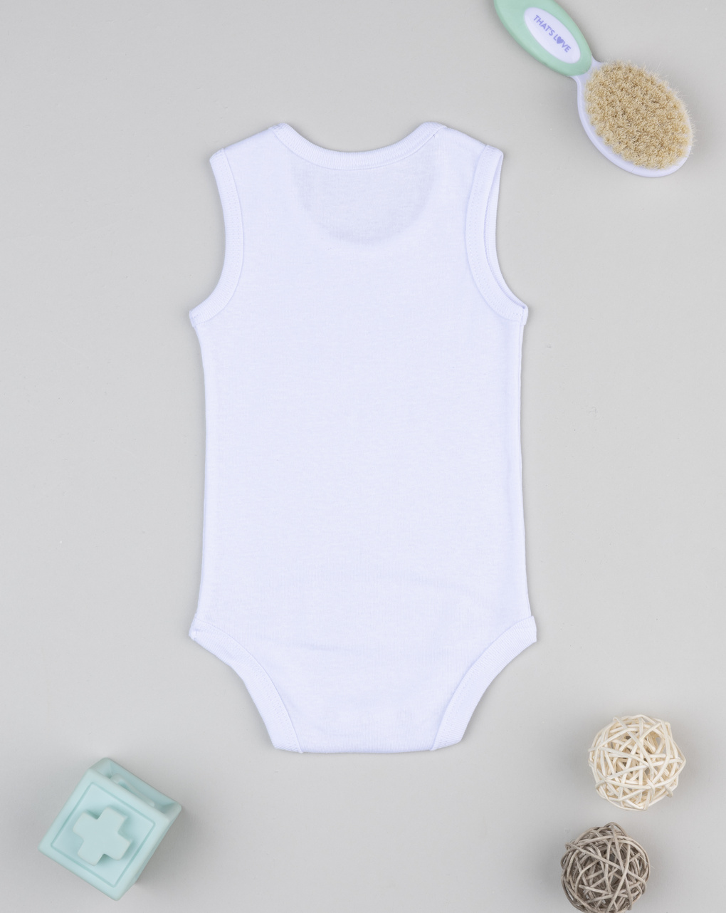 Body costina bimbo bianco stampa