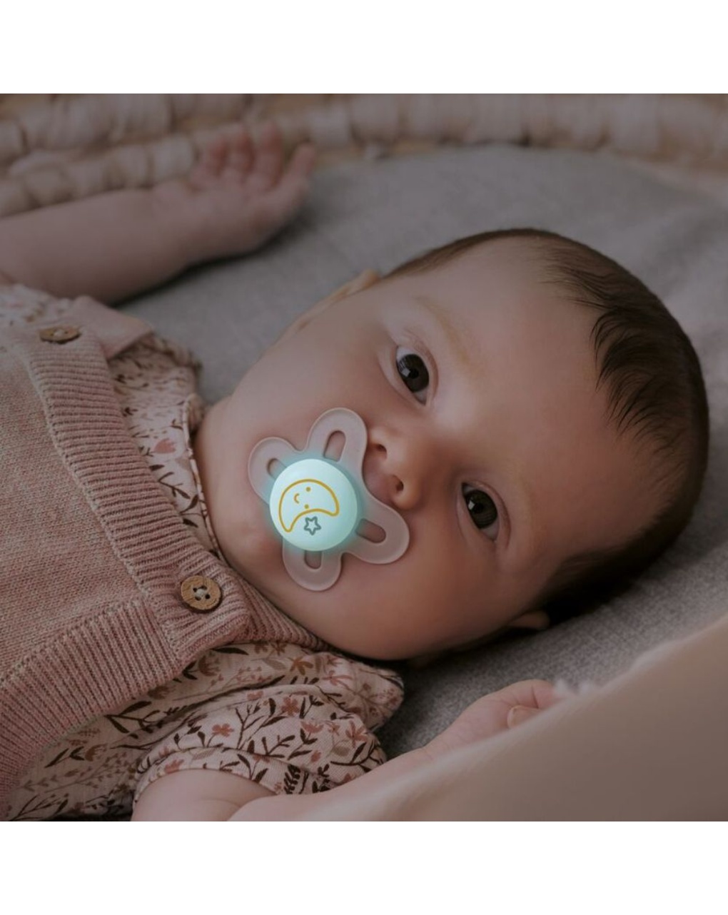 Succhietto original start night 0-2 mesi set da 2 silicone e porta ciuccio sterilizzatore, azzurro - mam