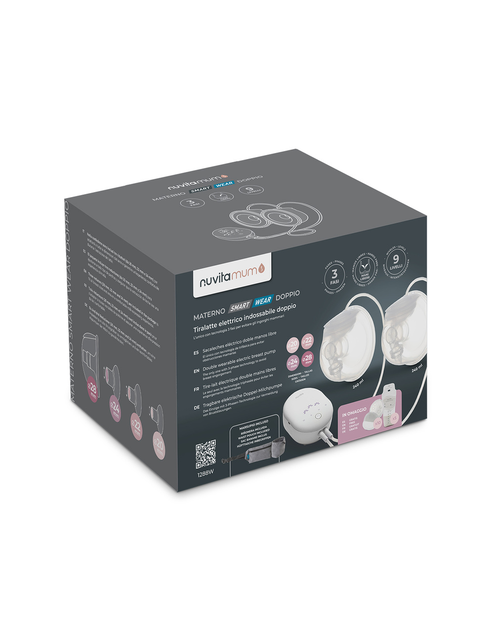 Tiralatte elettrico indossabile doppio a 3 fasi - nuvita