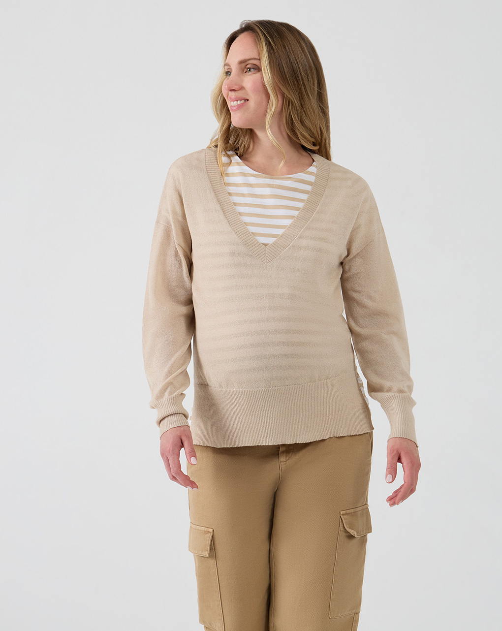 Maglia premaman beige