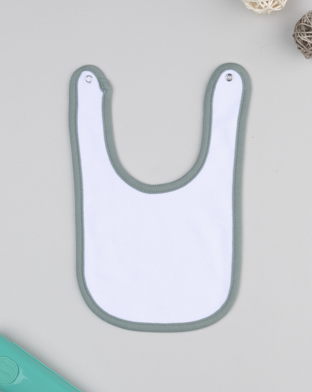 Bavaglino bimbo bianco/verde orsetti