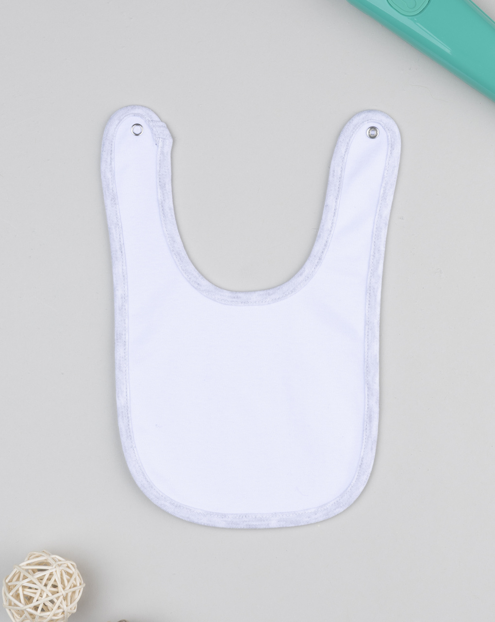 Bavaglino bimbo bianco/grigio orsetti