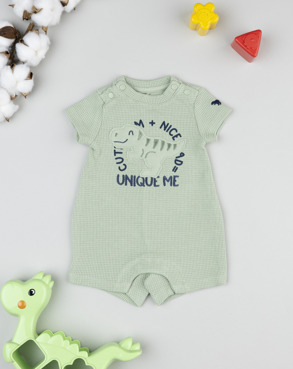 Tutina corta neonato waffle dinosauri