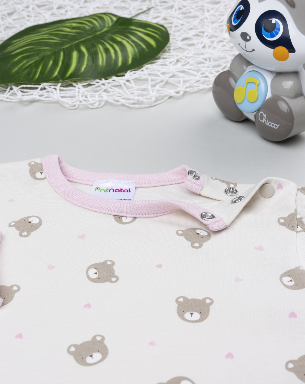 Pigiama bimba panna/rosa orsi