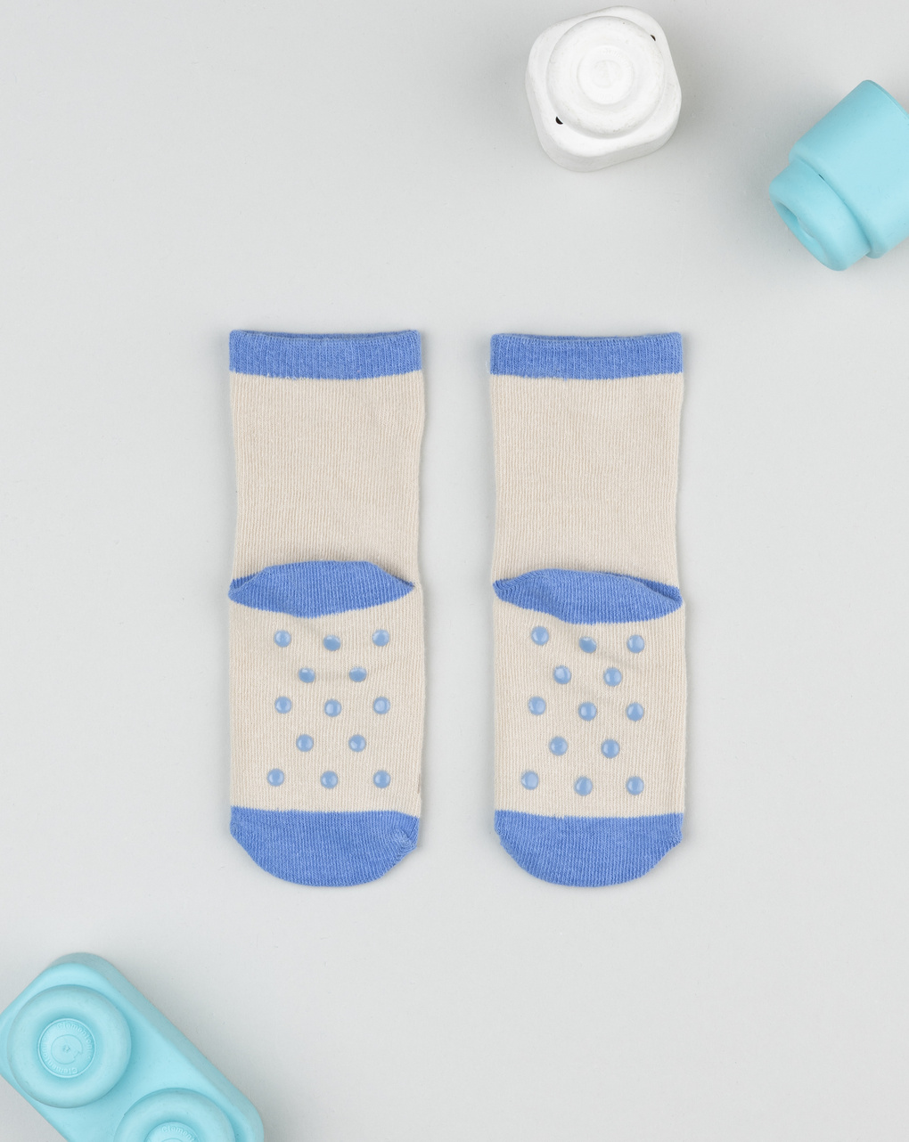 Antiscivolo bimbo blu/beige
