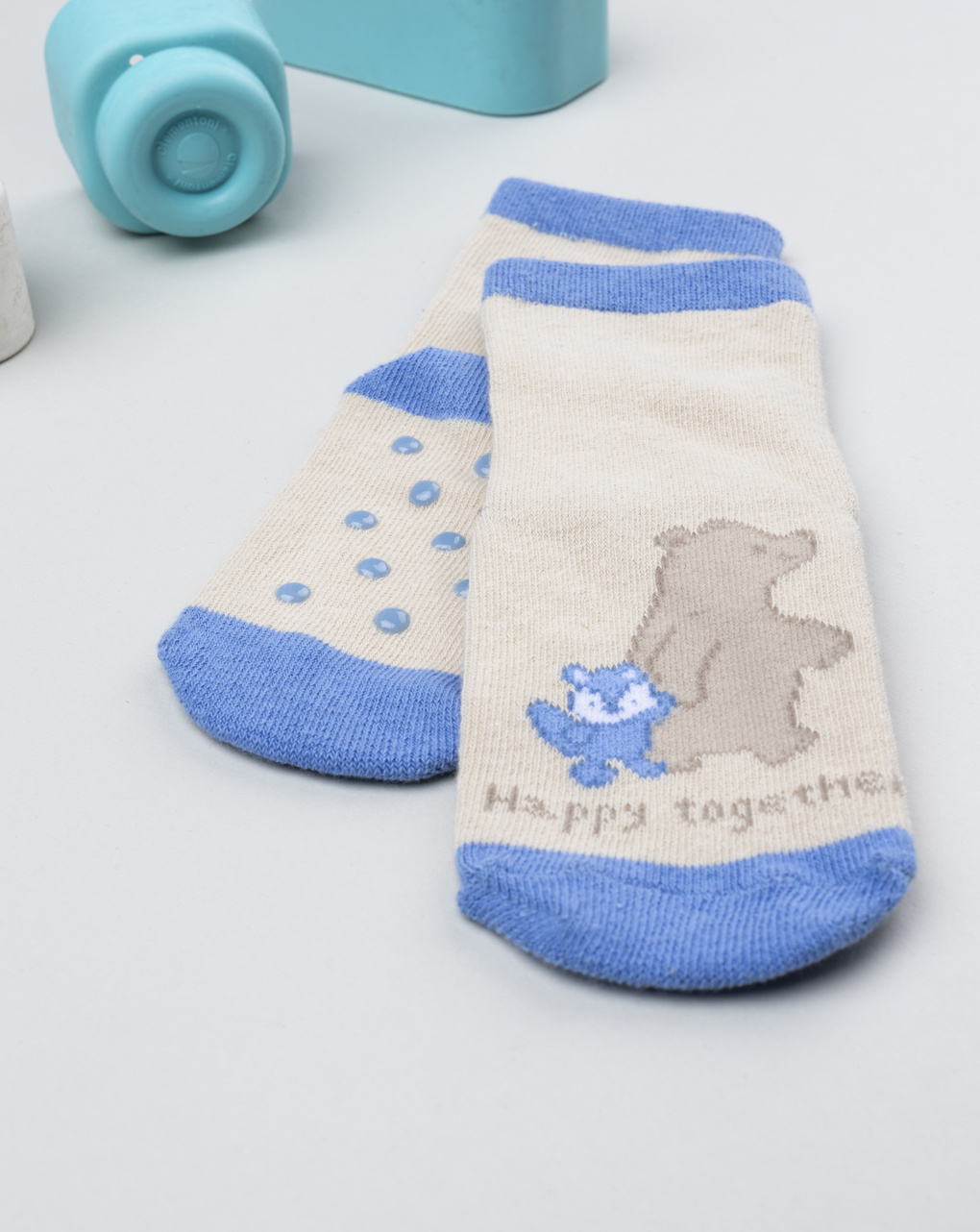 Antiscivolo bimbo blu/beige