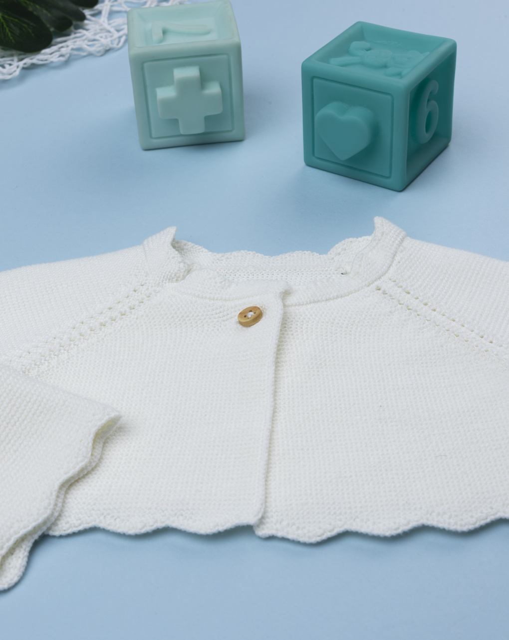Cardigan bianco tricot bimba