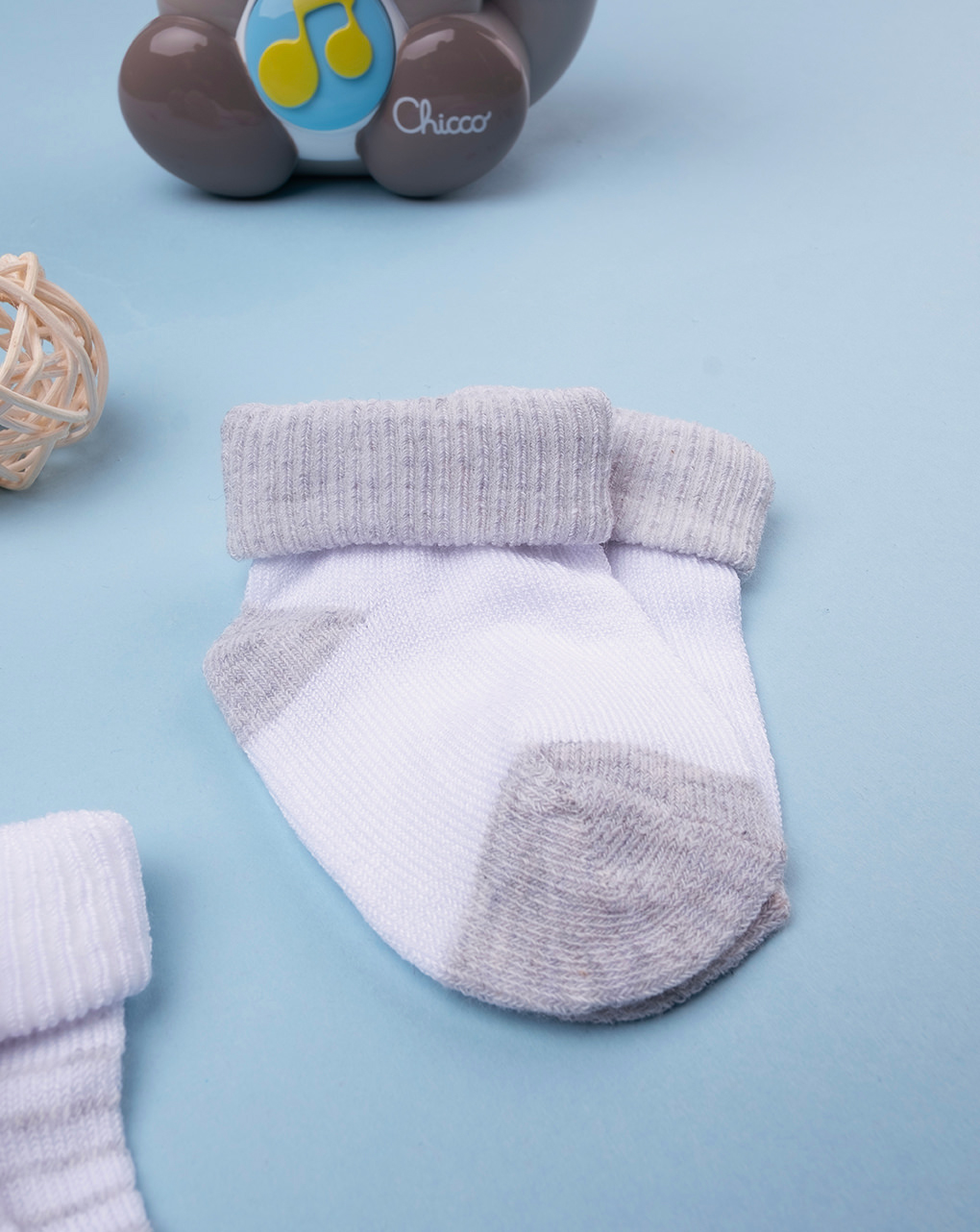 Pack 2 calzini neonato biambo e grigio