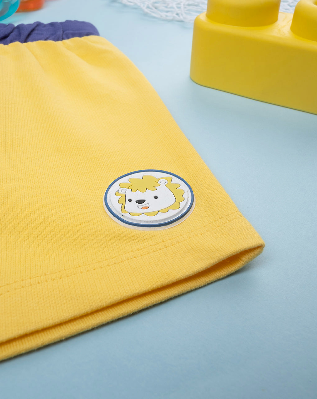 Shorts bimbo giallo/viola