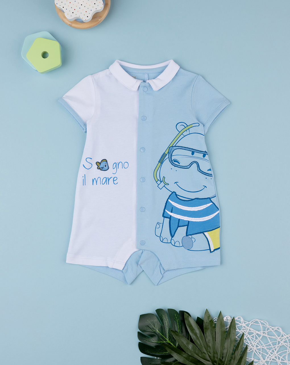 Pigiama intero estivo bimbo ippopotamo