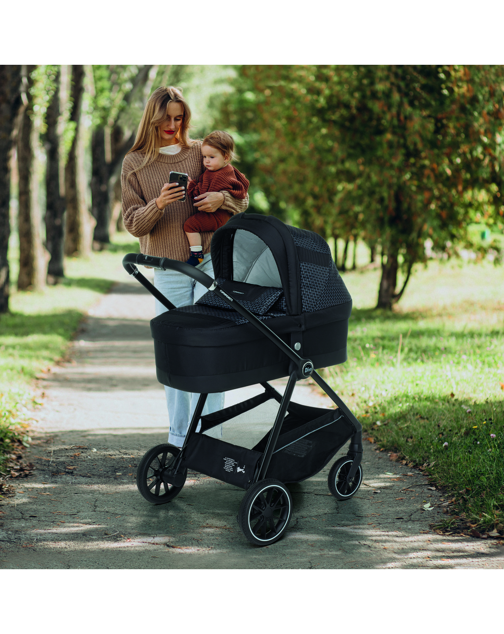 Trio divo chic + seggiolino rek black + adattatore - foppapedretti