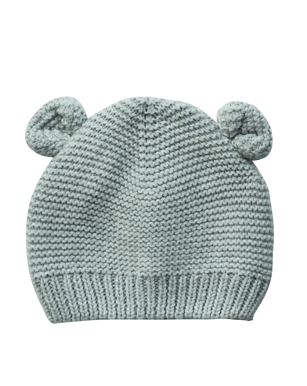Cappello in tricot grigio con orecchie
