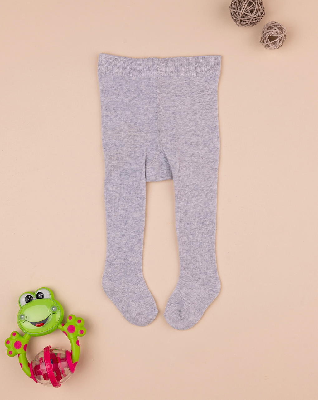 Collant in cotone grigio chiaro mélange