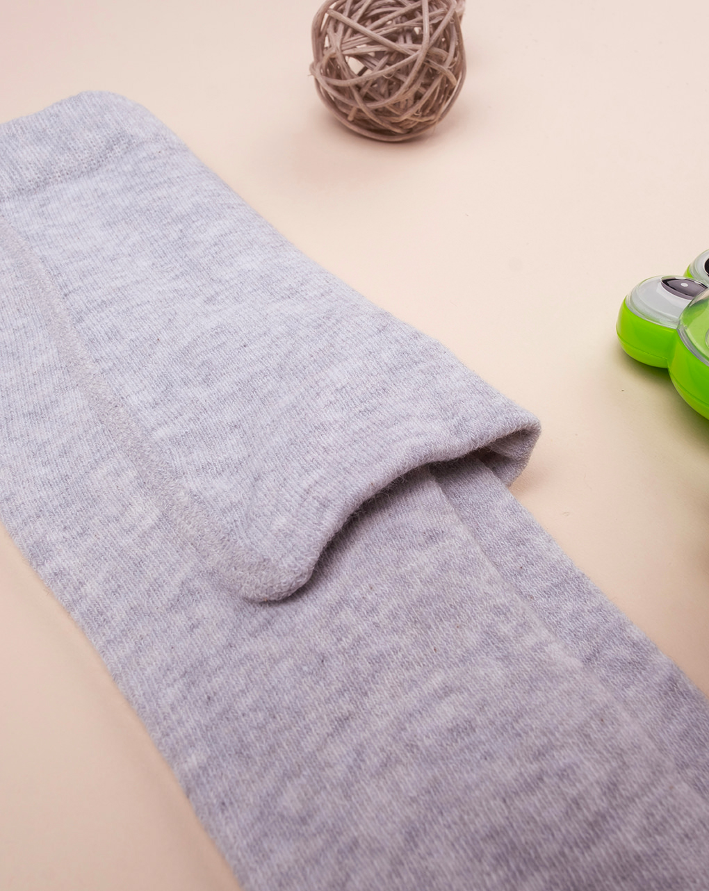 Collant in cotone grigio chiaro mélange