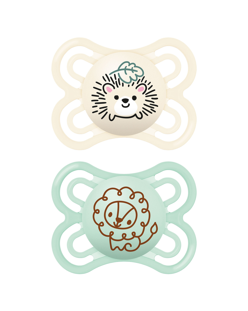 Succhietto perfect confezione doppia 2-6 mesi con porta ciuccio - verde - mam