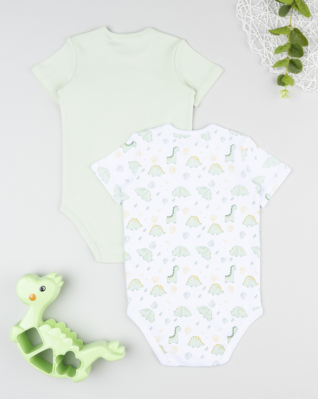 Pack 2 body bimbo mezza manica vered/bianco