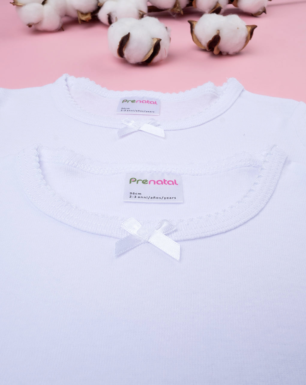 Pack 2 t-shirt bambino manica corta con bordo croquette